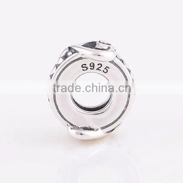 European Bracelet 925 Sterling Silver Heart Twist Spacer Beads photo-3