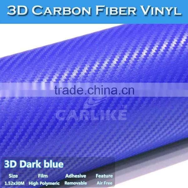 Blue 3D Sticker Carbon Fiber With Air Bubble Free photo-2
