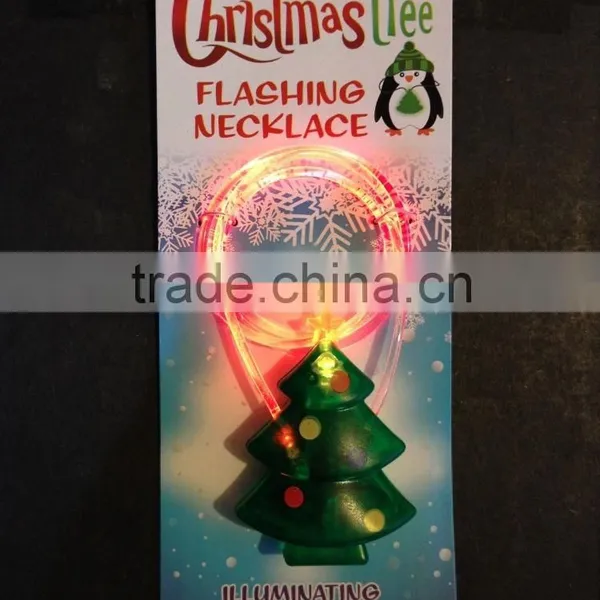 Christmas Tree Flashing Necklace LED Festive Colorful Light up Cord Stocking