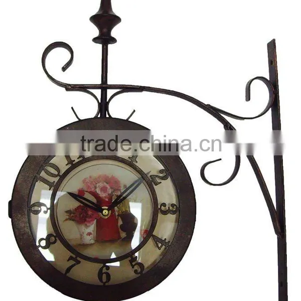 Quartz Double Sides Metal Wall Clock
