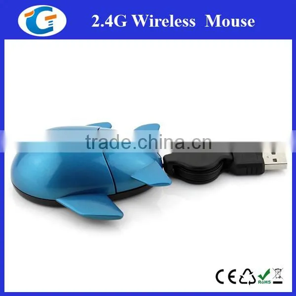 Aeroplane Shaped Wired Optical Mouse With Retractable Cable photo-6