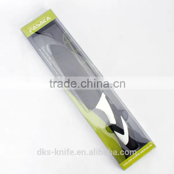 KP1302SKPB New Packing With PVC Box Non-stick Coating 7 Inch Santoku Colored Kitchen Cooking Knife