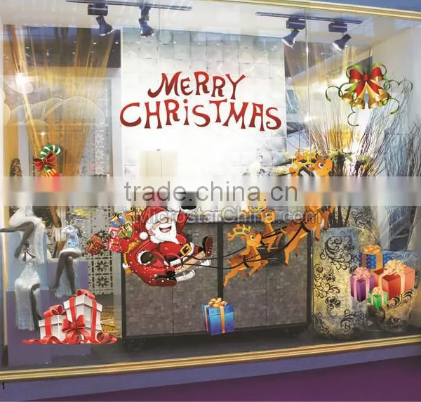 Christmas Ornament Decoration Winter Waterproof Christmas Wall Sticker Santa Claus Christmas Window Sticker photo-2