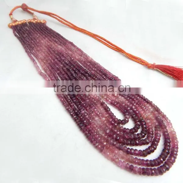 Natural Multi Tourmaline Roundel Faceted Beads photo-4