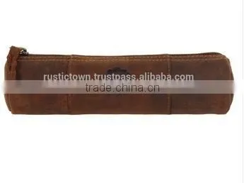 Leather Pen Pencil Case Leather Pouch for Students Professionals Writers Artists