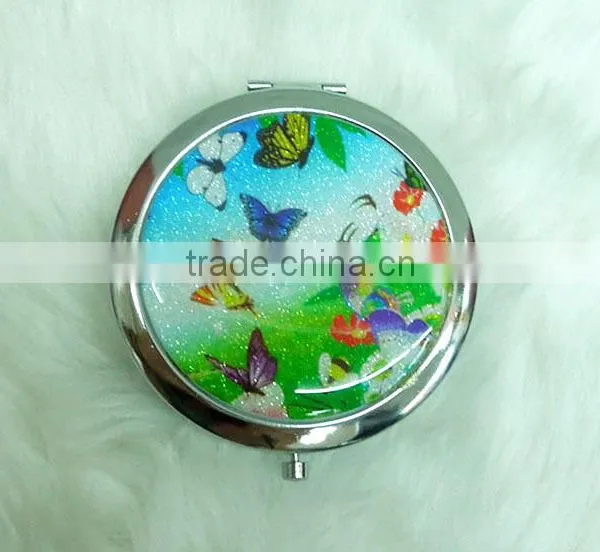 Custom Butterfly Sticker Makeup Mirror/professional Makeup Mirror With Epoxy Sticker photo-2