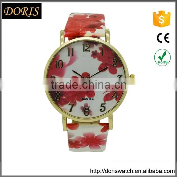 Stylish Pattern Painting Leather Strap Watches Color Wrist Watch Women Quartz Watch photo-3