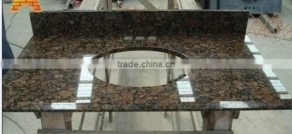 LOW PRICE!Wholesale Baltic Brown Bathroom Vanity Top With Single/Double Under Mount Sink In Stock photo-4