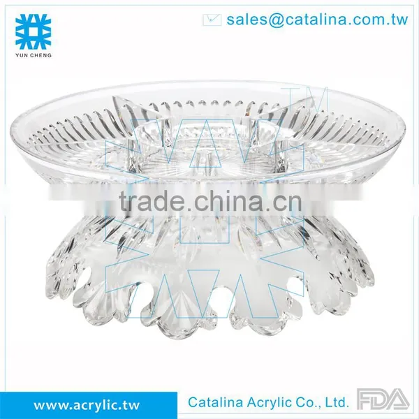 Luxury Acrylic Plastic Banquet Wedding Cake Dessert Fruit Tray With Lid photo-6