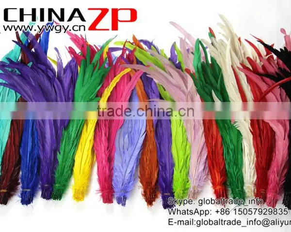 Top Supplier ZPDECOR Bulk Sale 35-40cm Length Good Mix Colors Fully Dyed Roosters Chicken Feathers for Decoration photo-2