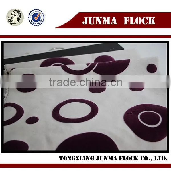 Pink and White Spot Pattern China Textile Flock on Flock Velvet Curtain Fabric Paint Spray Flocking photo-2