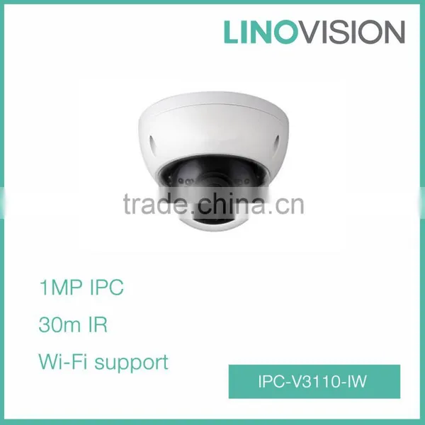 1 Megapixel Vandal-proof HD DWDR Mini Dome Wireless IPC With 30m IR
