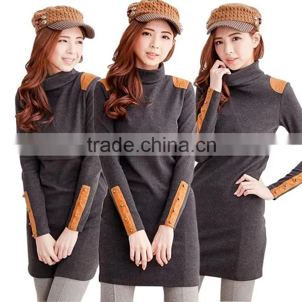 Autumn& Winter Breastfeeding Clothes Turtleneck Long Sleeves photo-3
