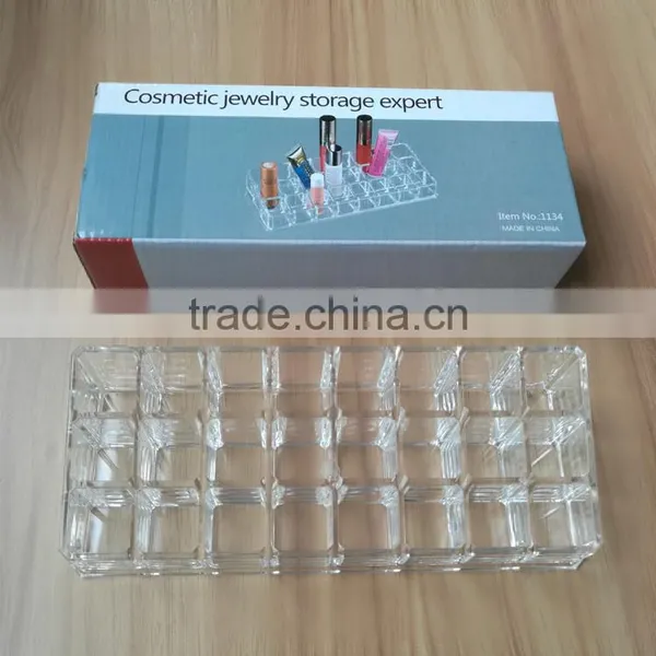 Wholesale Square Clear Cosmetic Acrylic Makeup Organizer With 18 Grids for Store Jewelry Cosmetic photo-2