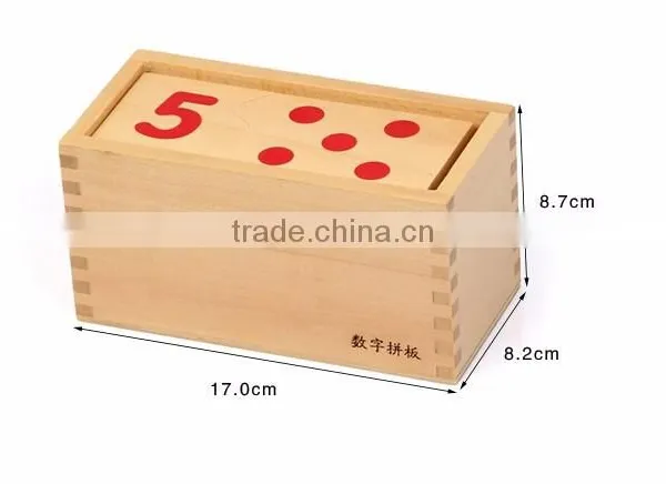 Wooden Dominos Baby Early Childhood Education Montessori Number and Counter Match-up Puzzle photo-5