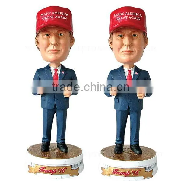 Great Sale 2017 Resin Cartoon Doll Donald Trump Bobble Head photo-3