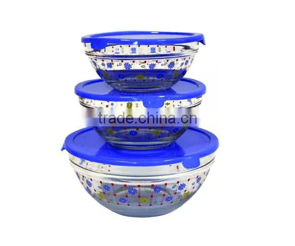 A8005D5 Daily Use Product, Eco-Friendly 3 PCS Glass Bowl Set photo-2