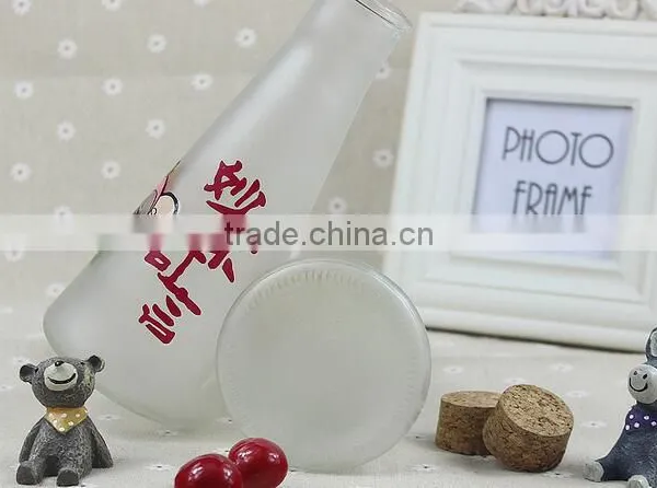 250ml Frosted Glass Bottle Frosted Juice Glass Bottle Frosted Milk Glass Bottle With Cork Lid photo-5