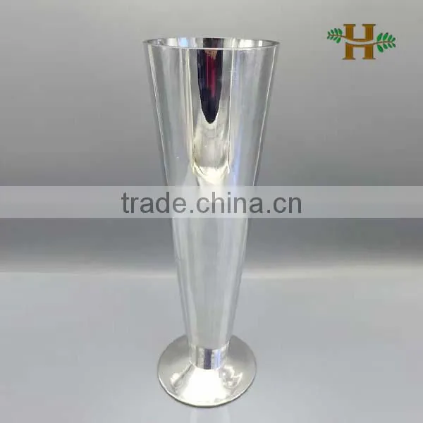 Mouthblown Glasswares Factory Silver Trumpet Vase photo-2