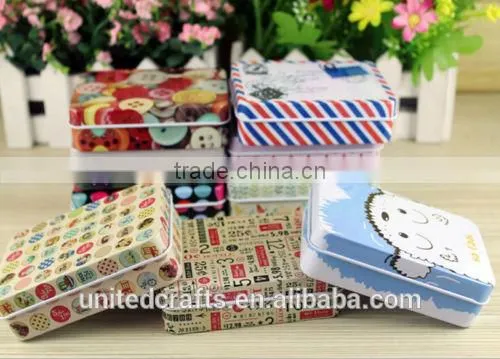 New Sale Small Storage Jars Rectangular Iron Tin Gift Jewelry Holder Storage Box photo-4