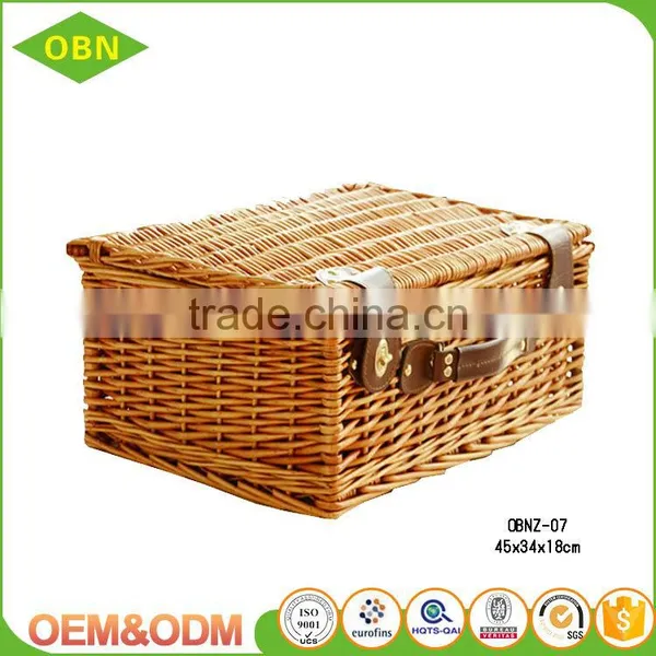Wholesale China Factory Export Cheap Mini Willow Wicker Empty Picnic Basket for Two Person photo-2