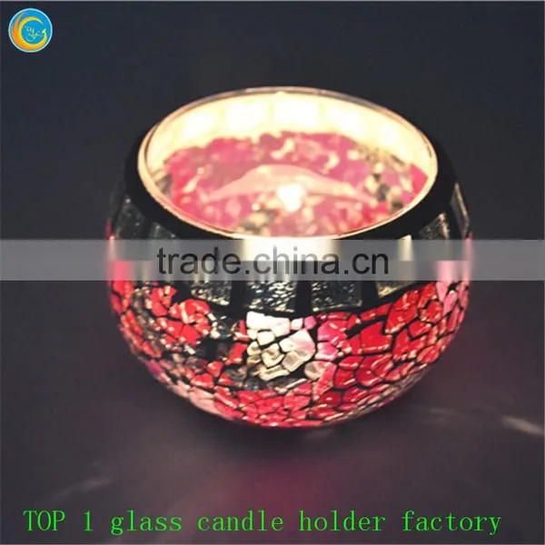 Purple Mosaic Glass Containers for Candles photo-6