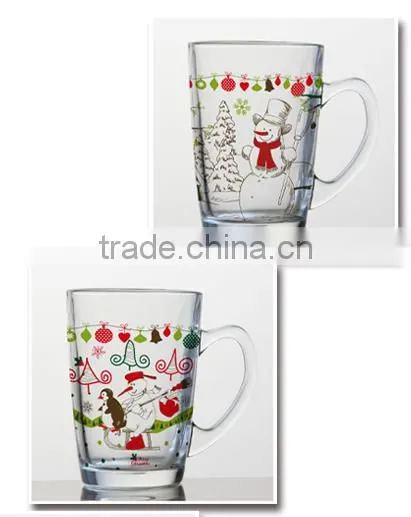 8oz 10oz 12oz Christmas Drinking Glass Mug Water Glass Cup Set photo-4