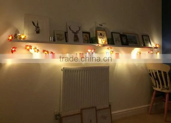 Mixed Orange Red Yellow Leaf Autumn Leaves Wedding Decorate Fairy Lights photo-5
