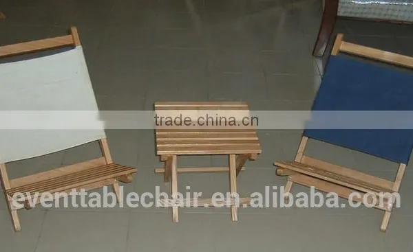 Beech Wood Garden Fabric Double Folding Beach Chair photo-5