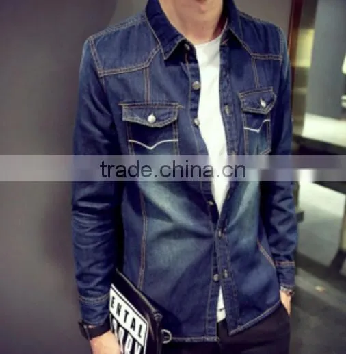 Factory Direct Supply Fashion Man Clothes /High Quality Men Denim Shirt photo-2