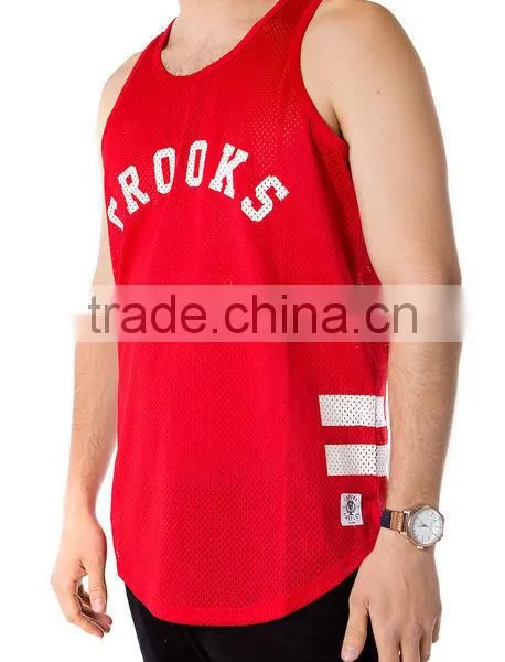 100% Mesh Polyester Men Singlet Tank Top photo-3