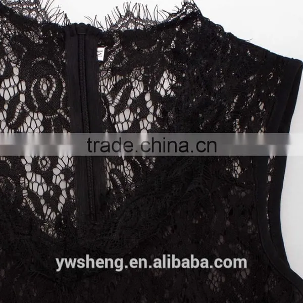 The New Lace Dress European Sleeveless Hollow Sexy Halter Dress photo-5