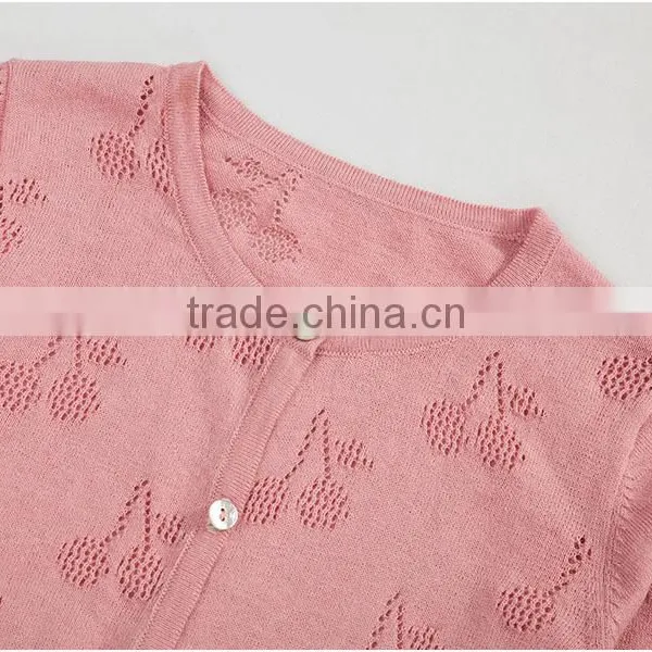 Pink Berry Crocheted Pattern Infant Toddler Baby Girls Cardigan Sweater photo-4