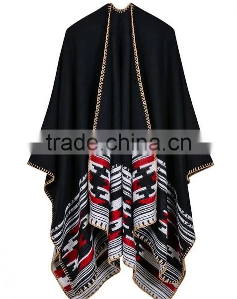 2017 New Western Wind Women Scarf Hand-sewn Twill Jacquard Imitated Cashmere Material Printed Women Cloak photo-5
