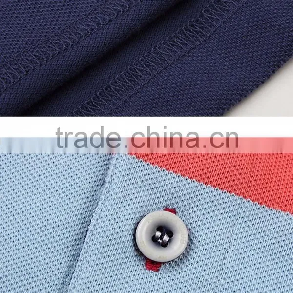 Plain Slim Fit Stretch Colorful Short Sleeve Wholesale Striped Polo Shirts For Men 100% Cotton photo-4