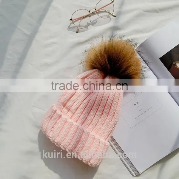 15 Colors Big Real Fur Poms Fashion Classic Tight Knitted Fur Ball Pom Poms Knitted Hat Women Cap Winter Beanie Fox Fur Balls photo-6