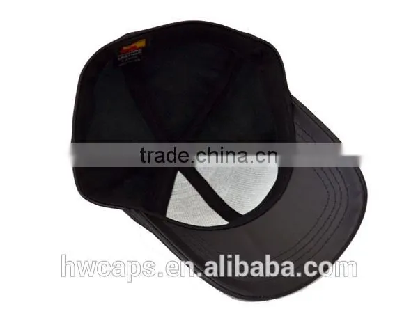 Custom Blank Fitted Leather Baseball Cap for Sale photo-3
