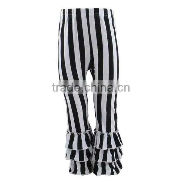 2017 Children Striped Boutique Kids Clothing Ruffle Pants Girls Leggings Wholesale photo-3