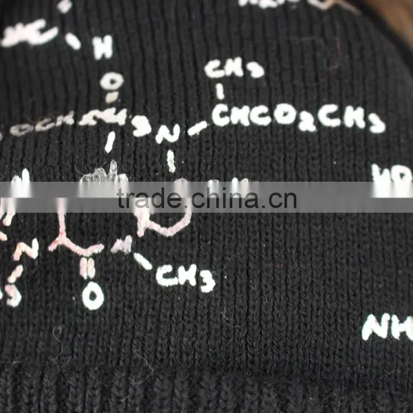 Myfur New Fashion Printing Beanie Winter Hat Type and Knitted Pompom Beanies photo-6