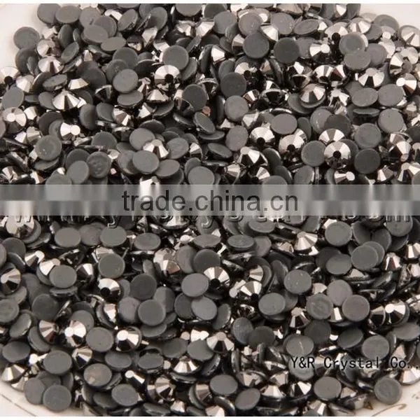 Jet Hematite Color Hot Fix Flat Back Rhinestones for Handbags photo-2