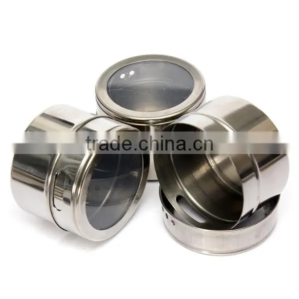 High Quality Useful 6pcs/Set Spice Stainless Steel Magnetic Cruet Condiments Spice Rack Pots Set For Spice photo-6