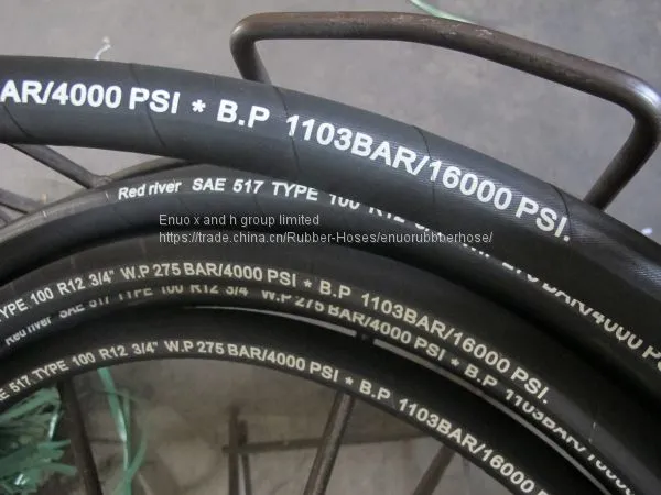 Wire Spiral Mining Hydraulic Oil Resistant Rubber Hose SAE100 R12