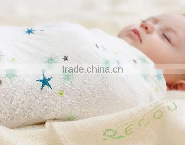 Extremely Soft 100% Organic Cotton Summer Muslin Baby Swaddle Wrap photo-2