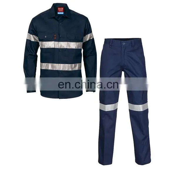 hi Vis Long Sleeve Safety Work Suit With Reflective Tape for Mining photo-6