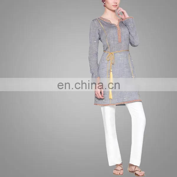 2016Fashion Muslim Tunic Turkoman Inspired Embroidered Shift Dress Abaya Pakistani Embroidered Dresses photo-4