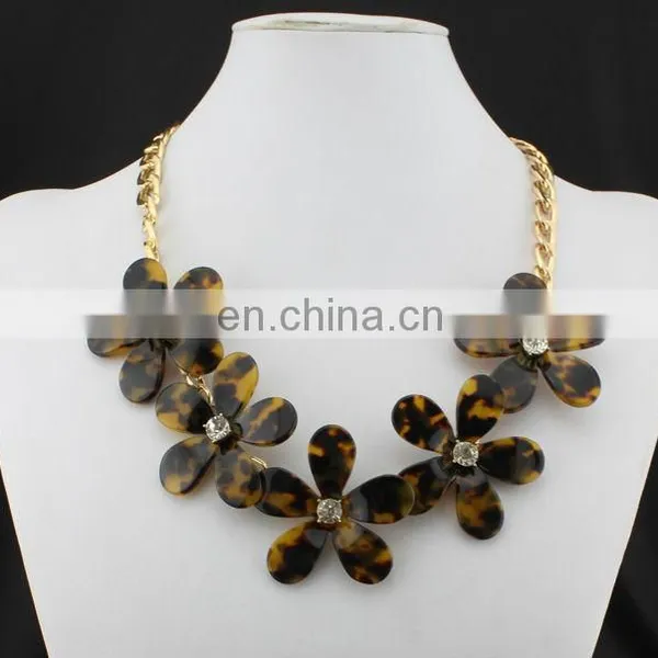 Wholesale Tortoise Shell Jewelry,tortoise Shell Resin Flower Necklace photo-4