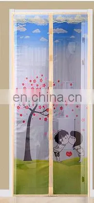 Home Hands Free Magnetic Insect Door Screen Magnetic Summer Mosquito Net Screen Door Stripe Magic Polyester Mesh Screen Curtain photo-6