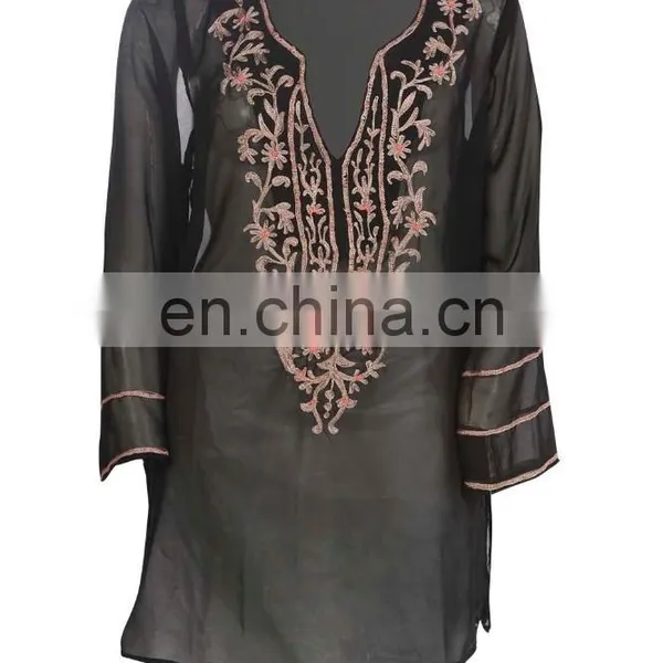 OVERSIZED EMBROIDERED PONCHO KAFTAN Slim V-neck Embroidered Poncho/ Short Kaftan For Women Summer Wear photo-4