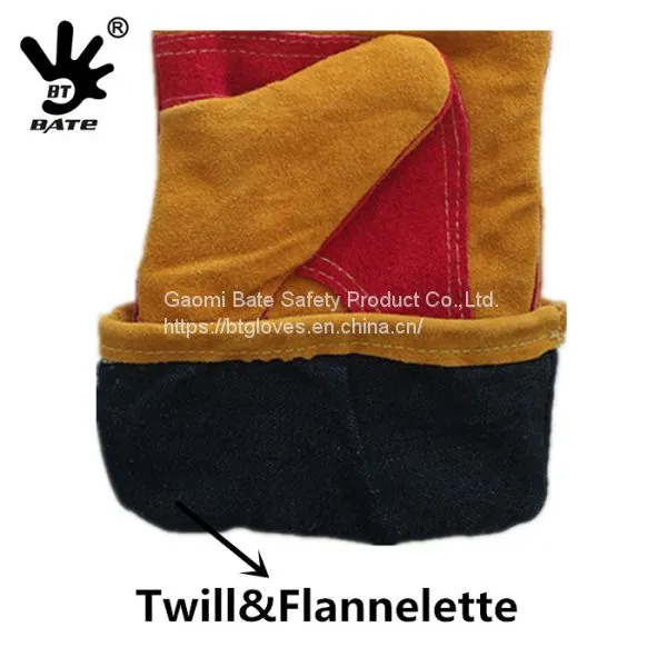 Reinforced Thumb and Plam Cow Split Leather Welding Gloves photo-3