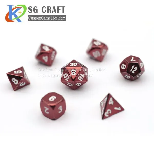 SueGao CARFT Factory Custom Colorful Polyhedral Metal Dice Set